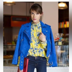 Club Monaco Blue Suede Moto